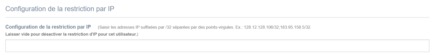Configuration IP