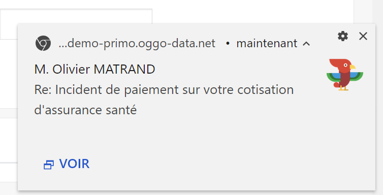 Notification Reception Email